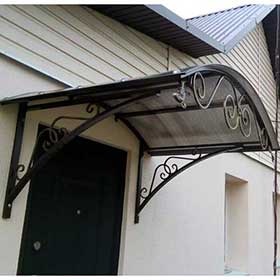 Козырек арочный из поликарбоната