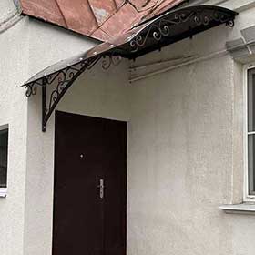 Козырек угловой из поликарбоната