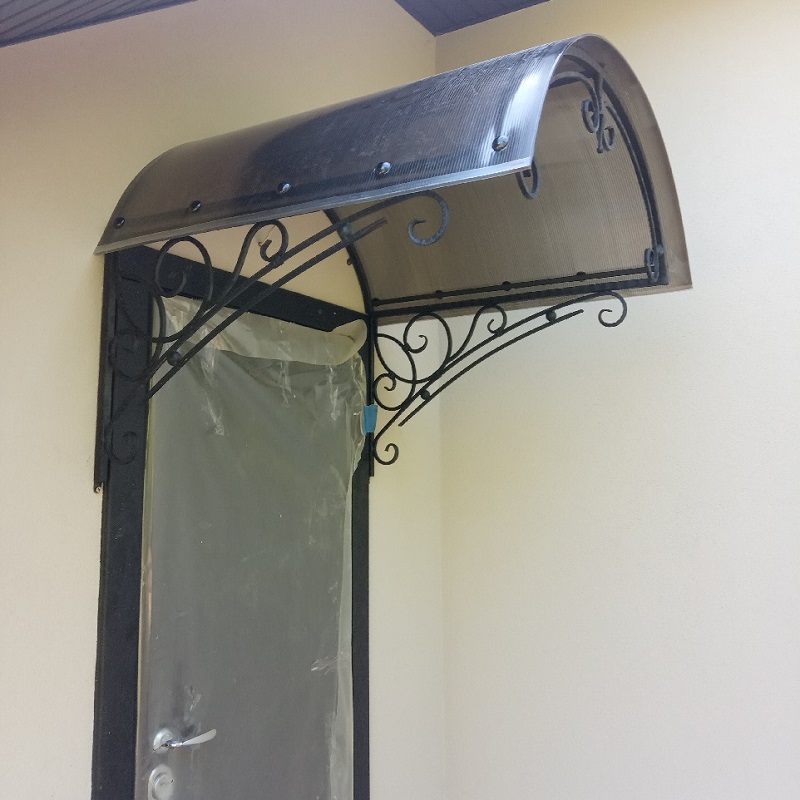 Козырек металлический, кованый, арочный с поликарбонатом 7,2