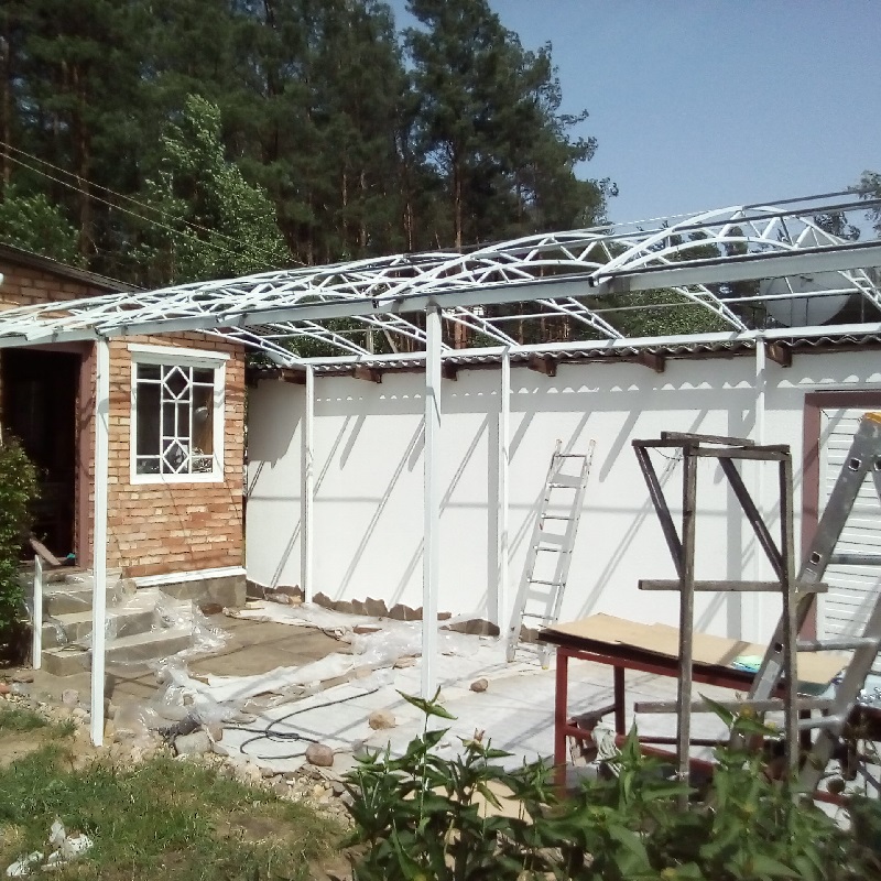 Каркас навеса к дому 5,1