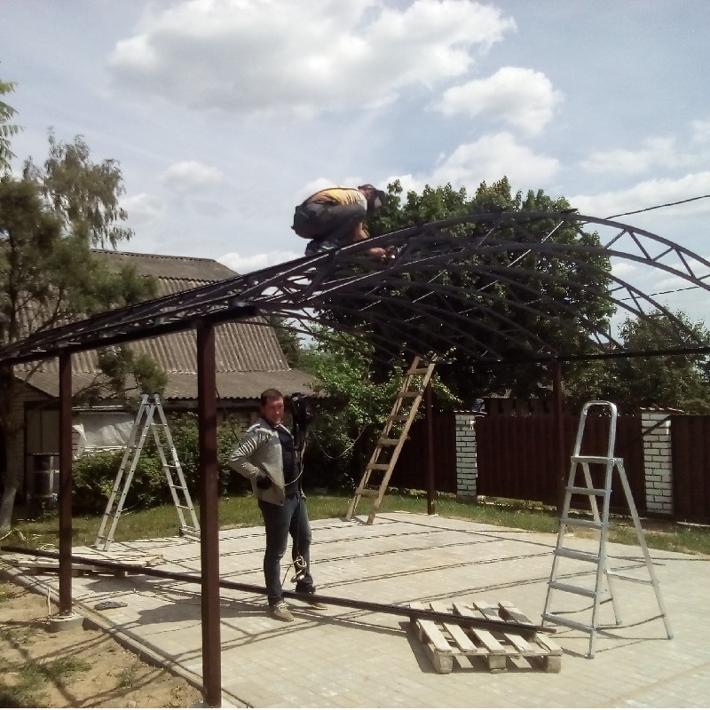 Навес из поликарбоната для автомобиля 3,2