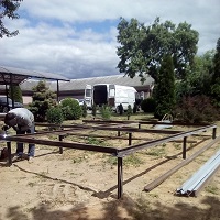 Завершение сварочных работ каркаса террасы 1,2