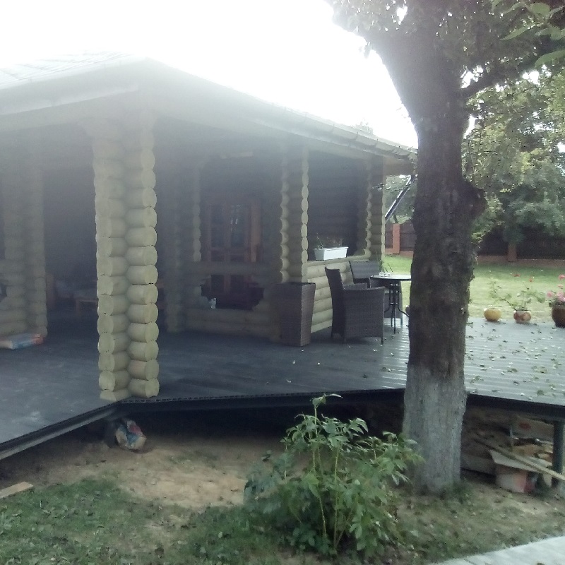 Обшивка террасы доской дпк