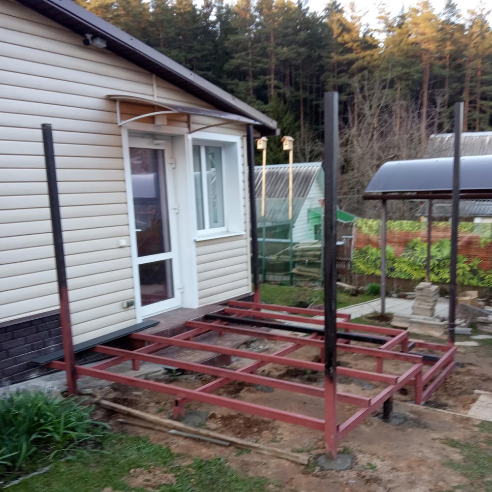 Изготовление террасы с навесом к дому 2,3