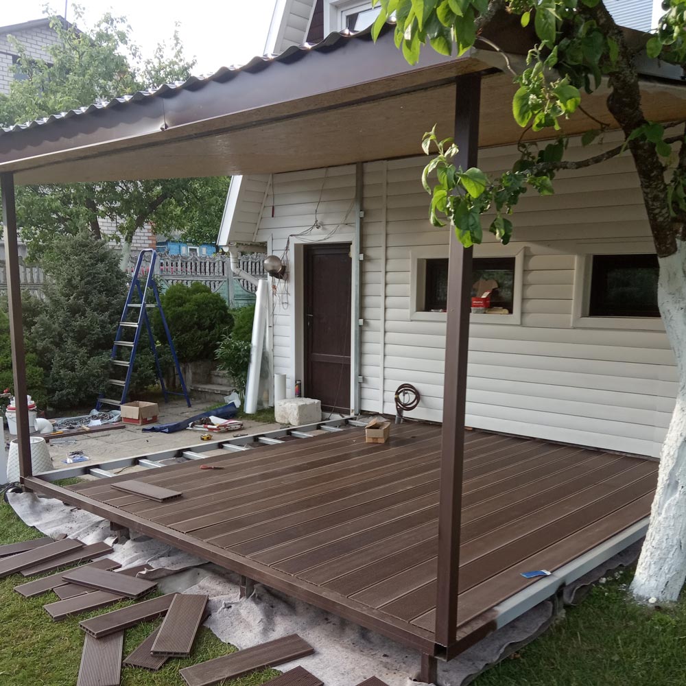 Изготовление террасы с навесом к дому 3,2