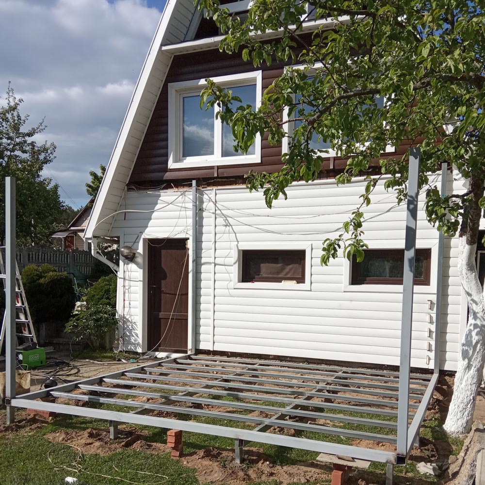 Изготовление террасы с навесом к дому 2,5