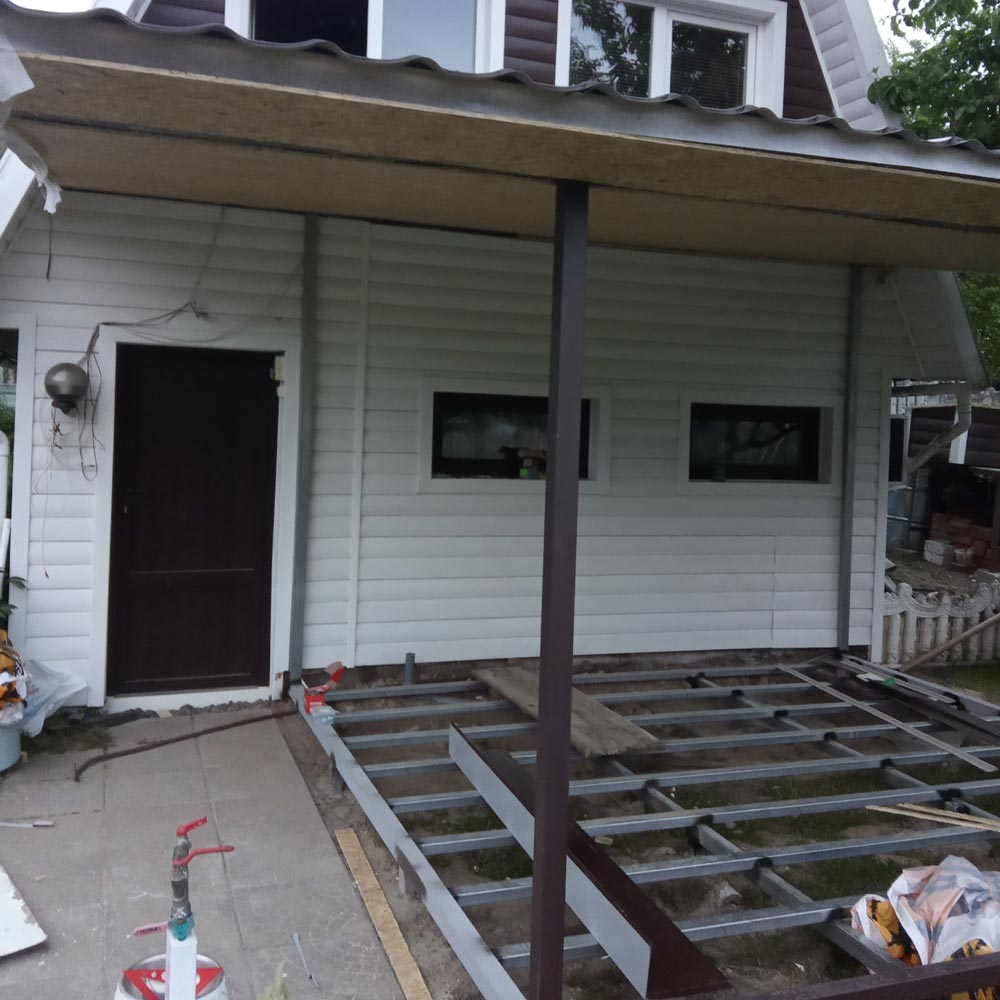 Изготовление террасы с навесом к дому 2,6