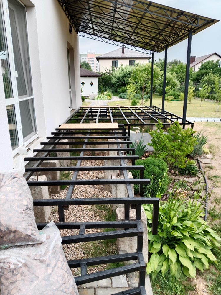 Изготовление террасы с навесом к дому 2,5