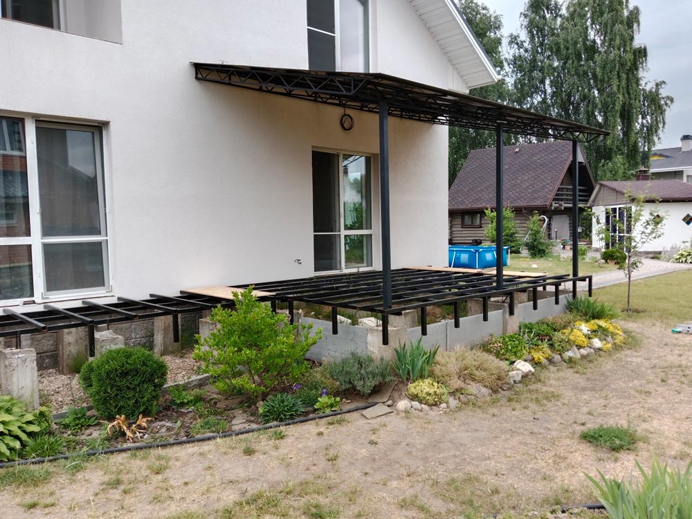 Изготовление террасы с навесом к дому 2,6