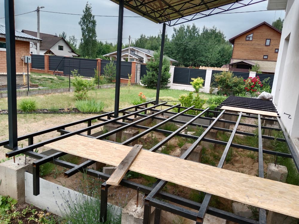 Изготовление террасы с навесом к дому 2,7