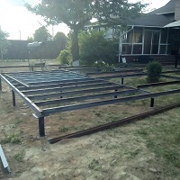 Завершение сварочных работ каркаса террасы 1,1