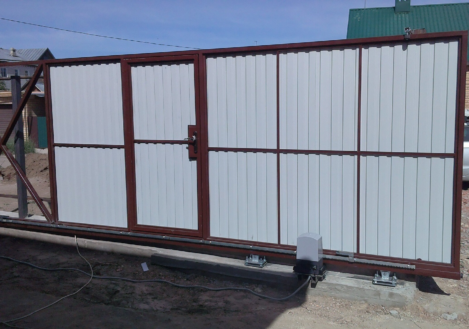 Ворота откатные с калиткой №3