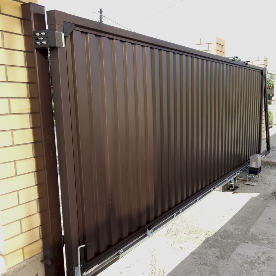 Ворота откатные с профнастилом №2