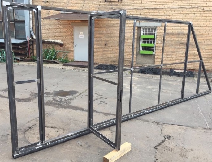 Каркас откатных ворот с калиткой №5